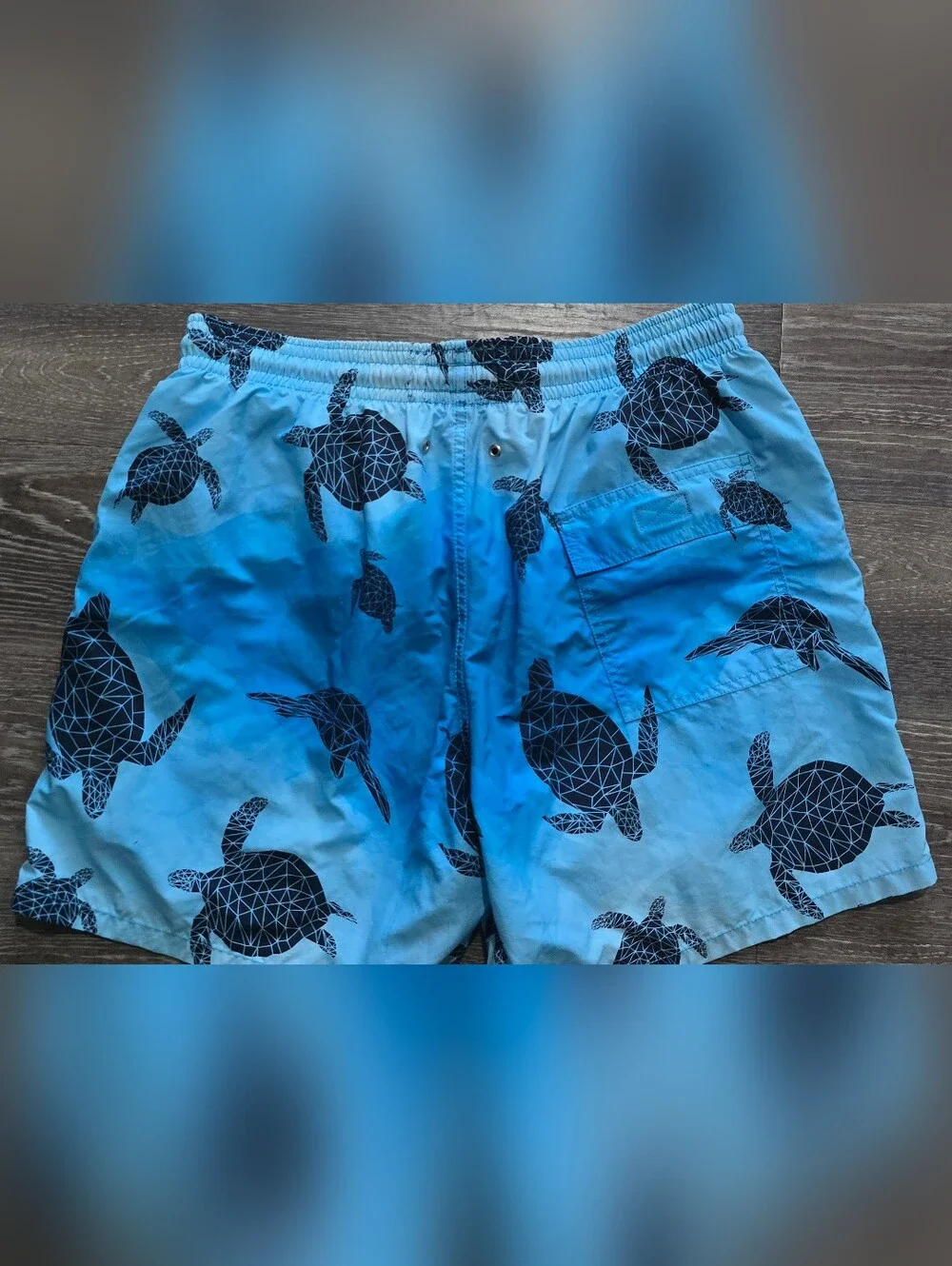 Vilebrequin Blue Turtle Print Swim Trunks